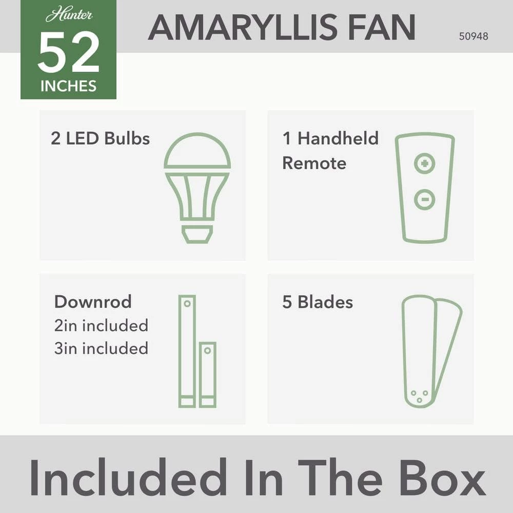 Amaryllis 52 in. Indoor/Outdoor Noble Bronze Ceiling Fan with Light Kit and Remote by Hunter 10 Amaryllis 52 in. Indoor/Outdoor Noble Bronze Ceiling Fan with Light Kit and Remote by Hunter - Image 8
