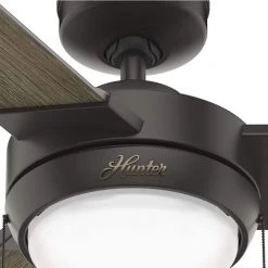 Mesquite 52 in. Indoor Noble Bronze Ceiling Fan with Light Kit by Hunter -Hunter Sales noble bronze hunter ceiling fans with lights 51312 4f 1000