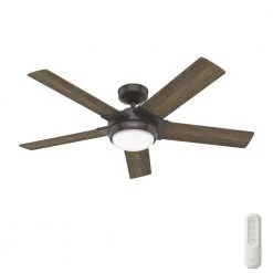 Byhalia 52 in. Indoor Noble Bronze Ceiling Fan with Light and Remote Control by Hunter