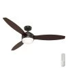 Trillium 60 in. Indoor Noble Bronze Ceiling Fan with Light and Remote Control by Hunter -Hunter Sales noble bronze hunter ceiling fans with lights 51422 64 1000