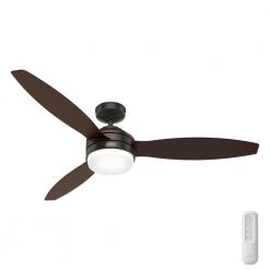 Trillium 60 in. Indoor Noble Bronze Ceiling Fan with Light and Remote Control by Hunter