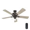 Crestfield 52 in. Indoor Noble Bronze Ceiling Fan with Light Kit and Remote by Hunter -Hunter Sales noble bronze hunter ceiling fans with lights 51856 64 1000