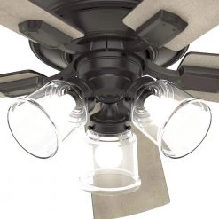 Crestfield 52 in. Indoor Noble Bronze Ceiling Fan with Light Kit and Remote by Hunter -Hunter Sales noble bronze hunter ceiling fans with lights 51856 77 1000