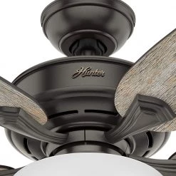 Channing 54 in. LED Indoor Easy Install Noble Bronze Ceiling Fan with HunterExpress Feature Set and Remote -Hunter Sales noble bronze hunter ceiling fans with lights 53366 44 1000