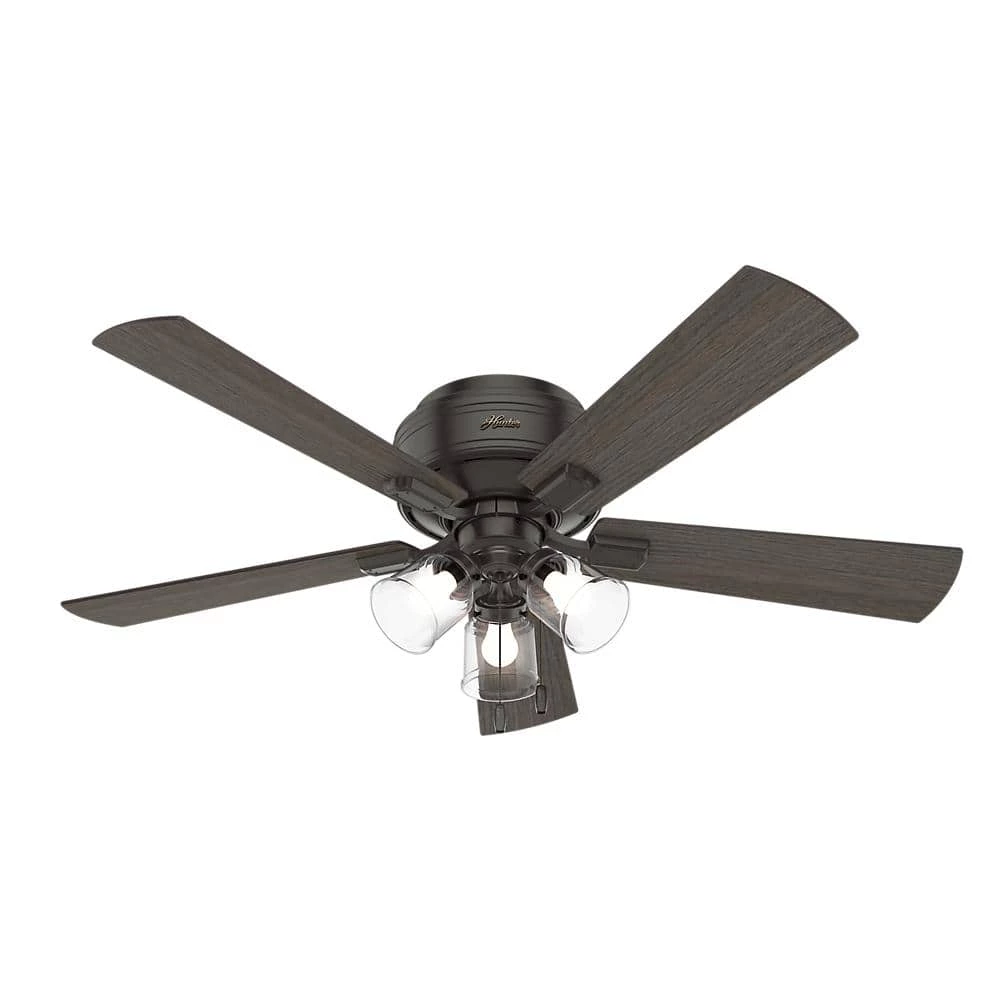 Crestfield 52 in. LED Indoor Low Profile Noble Bronze Ceiling Fan with 3-Light Kit by Hunter 14 Crestfield 52 in. LED Indoor Low Profile Noble Bronze Ceiling Fan with 3-Light Kit by Hunter - Image 12