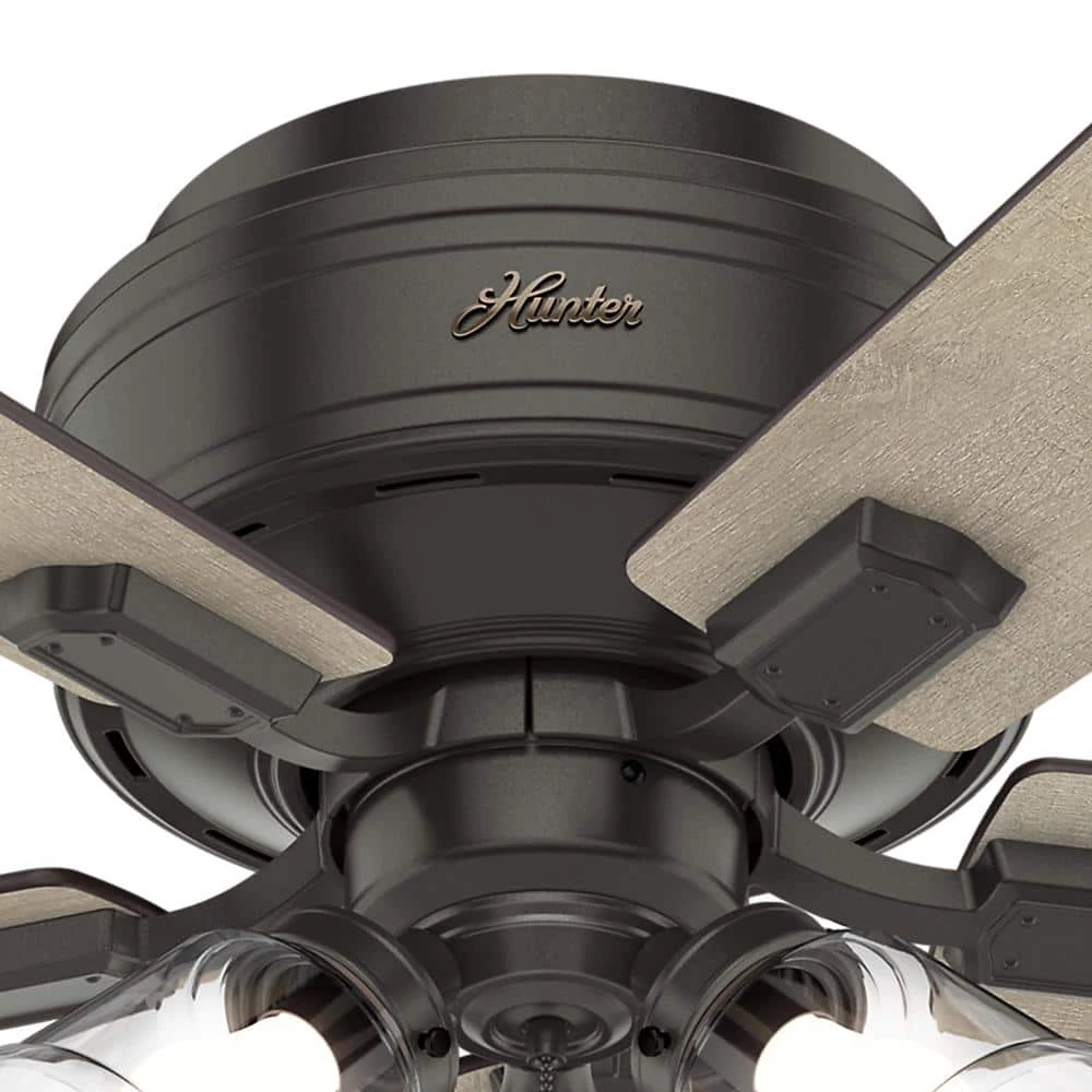 Crestfield 52 in. LED Indoor Low Profile Noble Bronze Ceiling Fan with 3-Light Kit by Hunter 6 Crestfield 52 in. LED Indoor Low Profile Noble Bronze Ceiling Fan with 3-Light Kit by Hunter - Image 4