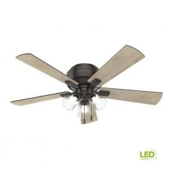 Crestfield 52 in. LED Indoor Low Profile Noble Bronze Ceiling Fan with 3-Light Kit by Hunter 27 Crestfield 52 in. LED Indoor Low Profile Noble Bronze Ceiling Fan with 3-Light Kit by Hunter -Hunter Sales noble bronze hunter ceiling fans with lights 54208 d4 1000