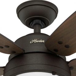 Channelside 52 in. LED Indoor/Outdoor Noble Bronze Ceiling Fan with Remote Control by Hunter -Hunter Sales noble bronze hunter ceiling fans with lights 59040 66 1000
