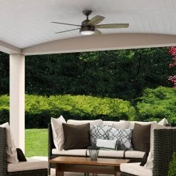 Channelside 52 in. LED Indoor/Outdoor Noble Bronze Ceiling Fan with Remote Control by Hunter -Hunter Sales noble bronze hunter ceiling fans with lights 59040 76 1000