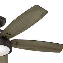 Channelside 52 in. LED Indoor/Outdoor Noble Bronze Ceiling Fan with Remote Control by Hunter -Hunter Sales noble bronze hunter ceiling fans with lights 59040 c3 1000