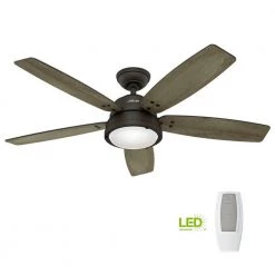 Channelside 52 in. LED Indoor/Outdoor Noble Bronze Ceiling Fan with Remote Control by Hunter -Hunter Sales noble bronze hunter ceiling fans with lights 59040 d4 1000