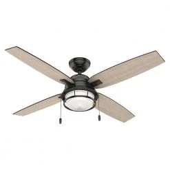 Ocala 52 in. LED Indoor/Outdoor Noble Bronze Ceiling Fan with Light by Hunter -Hunter Sales noble bronze hunter ceiling fans with lights 59214 1f 1000