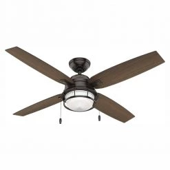 Ocala 52 in. LED Indoor/Outdoor Noble Bronze Ceiling Fan with Light by Hunter