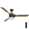 Apache Wifi Enabled Apple HomeKit/Google Home/Alexa 54 in. Indoor Noble Bronze Ceiling Fan with Light Kit and Remote by Hunter -Hunter Sales noble bronze hunter ceiling fans with lights 59226 64 1000