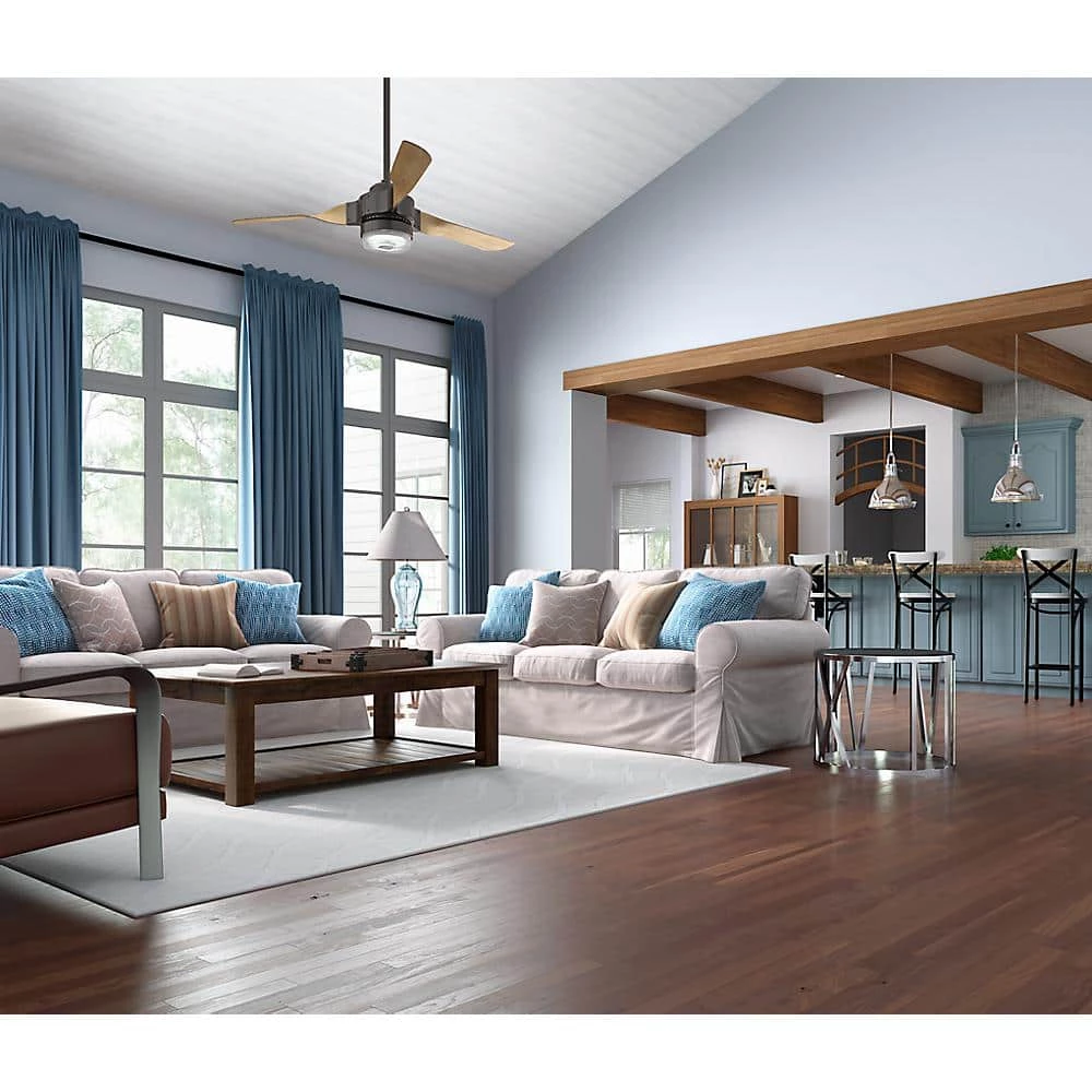 Apache Wifi Enabled Apple HomeKit/Google Home/Alexa 54 in. Indoor Noble Bronze Ceiling Fan with Light Kit and Remote by Hunter 4 Apache Wifi Enabled Apple HomeKit/Google Home/Alexa 54 in. Indoor Noble Bronze Ceiling Fan with Light Kit and Remote by Hunter - Image 2