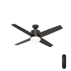 Advocate 54 in. Integrated LED Indoor Noble Bronze Ceiling Fan with Light Kit and Remote by Hunter