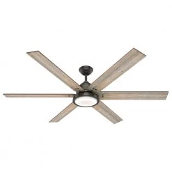 Warrant 70 in. LED Indoor Noble Bronze Ceiling Fan with Light and Wall Switch by Hunter