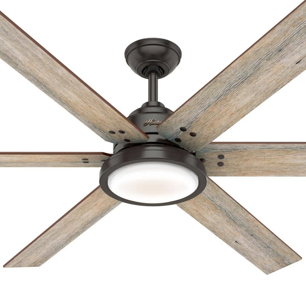 Warrant 70 in. LED Indoor Noble Bronze Ceiling Fan with Light and Wall Switch by Hunter 6 Warrant 70 in. LED Indoor Noble Bronze Ceiling Fan with Light and Wall Switch by Hunter - Image 4