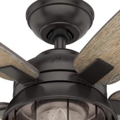 Coral Bay 52 in. LED Indoor/Outdoor Noble Bronze Ceiling Fan with Handheld Remote and Light Kit by Hunter -Hunter Sales noble bronze hunter ceiling fans with lights 59420 4f 1000