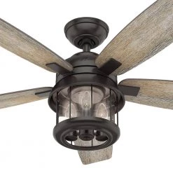Coral Bay 52 in. LED Indoor/Outdoor Noble Bronze Ceiling Fan with Handheld Remote and Light Kit by Hunter -Hunter Sales noble bronze hunter ceiling fans with lights 59420 c3 1000