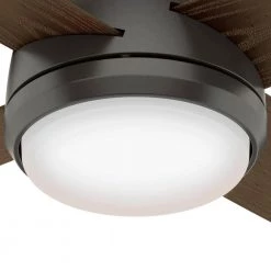 Oceana 52 in. LED Indoor/Outdoor Noble Bronze Ceiling Fan with Light Kit and Wall Switch by Hunter -Hunter Sales noble bronze hunter ceiling fans with lights 59615 1d 1000