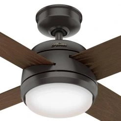 Oceana 52 in. LED Indoor/Outdoor Noble Bronze Ceiling Fan with Light Kit and Wall Switch by Hunter -Hunter Sales noble bronze hunter ceiling fans with lights 59615 4f 1000