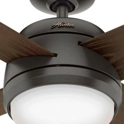 Oceana 52 in. LED Indoor/Outdoor Noble Bronze Ceiling Fan with Light Kit and Wall Switch by Hunter -Hunter Sales noble bronze hunter ceiling fans with lights 59615 c3 1000