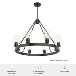 Hartland 8 Light Noble Bronze Chandelier Dining Room Light by Hunter -Hunter Sales noble bronze hunter chandeliers 19011 1d 1000