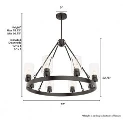 Hartland 8 Light Noble Bronze Chandelier Dining Room Light by Hunter -Hunter Sales noble bronze hunter chandeliers 19011 66 1000