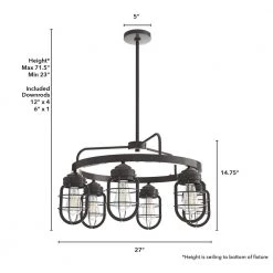 Starklake 6 Light Noble Bronze Circular Chandelier Kitchen Light by Hunter 14 Starklake 6 Light Noble Bronze Circular Chandelier Kitchen Light by Hunter -Hunter Sales noble bronze hunter chandeliers 19041 1d 1000