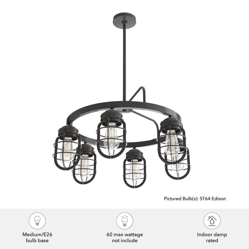 Starklake 6 Light Noble Bronze Circular Chandelier Kitchen Light by Hunter 6 Starklake 6 Light Noble Bronze Circular Chandelier Kitchen Light by Hunter - Image 4