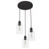Lochemeade 3 Light Noble Bronze Waterfall Chandelier with Clear Seeded Glass Shades Kitchen Light by Hunter