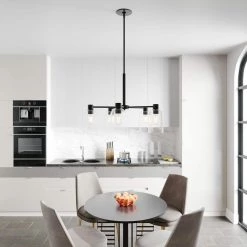 Lochemeade 5 Light Noble Bronze Chandelier with Seeded Glass Shades Kitchen Light by Hunter -Hunter Sales noble bronze hunter chandeliers 19199 40 1000