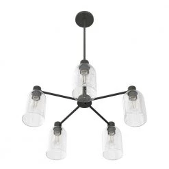 Lochemeade 5 Light Noble Bronze Chandelier with Seeded Glass Shades Kitchen Light by Hunter -Hunter Sales noble bronze hunter chandeliers 19199 c3 1000