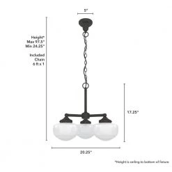 Saddle Creek 3-Light Noble Bronze Schoolhouse Chandelier with Cased White Glass Shades by Hunter -Hunter Sales noble bronze hunter chandeliers 19357 66 1000