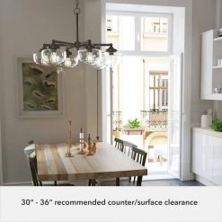 Saddle Creek 6-Light Noble Bronze Schoolhouse Chandelier with Clear Seeded Glass Shades by Hunter -Hunter Sales noble bronze hunter chandeliers 19388 c3 1000