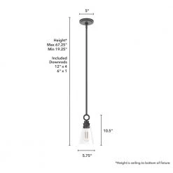 Klein 1-Light Noble Bronze Island Pendant Light with Clear Glass Shade by Hunter -Hunter Sales noble bronze hunter chandeliers 19437 1d 1000