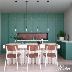 Klein 1-Light Noble Bronze Island Pendant Light with Clear Glass Shade by Hunter -Hunter Sales noble bronze hunter chandeliers 19437 40 1000