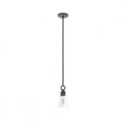 Klein 1-Light Noble Bronze Island Pendant Light with Clear Glass Shade by Hunter