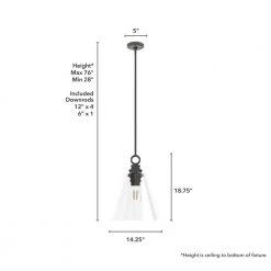 Klein 1-Light Noble Bronze Island Pendant Light with Clear Glass Shade by Hunter -Hunter Sales noble bronze hunter chandeliers 19441 66 1000