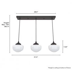 Saddle Creek 3-Light Noble Bronze Island Chandelier with Cased White Glass Shades by Hunter -Hunter Sales noble bronze hunter chandeliers 19498 1d 1000