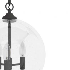 High Oaks 3-Light Noble Bronze Globe Pendant Light with Clear Seeded Glass Shade by Hunter -Hunter Sales noble bronze hunter chandeliers 19556 a0 1000