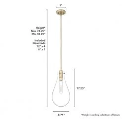Lundin 1-Light Noble Bronze Bulb Pendant Light with Clear Glass Shade by Hunter -Hunter Sales noble bronze hunter chandeliers 19563 66 1000