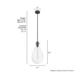 Lundin 1-Light Noble Bronze Bulb Pendant Light with Clear Glass Shade by Hunter -Hunter Sales noble bronze hunter chandeliers 19565 66 1000