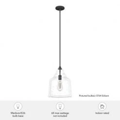 Dunshire 1-Light Noble Bronze Island Pendant Light with Clear Seeded Bell Glass Shade by Hunter -Hunter Sales noble bronze hunter chandeliers 19655 c3 1000