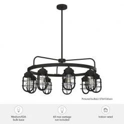 Starklake 9-Light Noble Bronze Wagonwheel Chandelier with Metal Shades by Hunter -Hunter Sales noble bronze hunter chandeliers 19662 c3 1000