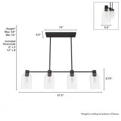 Lochemeade 4 Light Noble Bronze Linear Chandelier with Clear Seeded Glass Shades Kitchen Light by Hunter 18 Lochemeade 4 Light Noble Bronze Linear Chandelier with Clear Seeded Glass Shades Kitchen Light by Hunter -Hunter Sales noble bronze hunter chandeliers 19720 77 1000