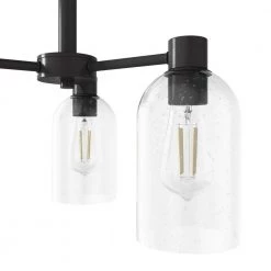 Lochemeade 3 Light Noble Bronze Chandelier with Clear Seeded Glass Shades Kitchen Light by Hunter -Hunter Sales noble bronze hunter chandeliers 19721 a0 1000