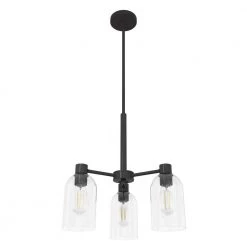 Lochemeade 3 Light Noble Bronze Chandelier with Clear Seeded Glass Shades Kitchen Light by Hunter -Hunter Sales noble bronze hunter chandeliers 19721 c3 1000