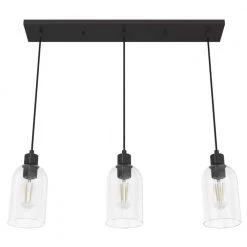 Lochemeade 3 Light Noble Bronze Shaded Chandelier with Clear Seeded Glass Shades Kitchen Light by Hunter 19 Lochemeade 3 Light Noble Bronze Shaded Chandelier with Clear Seeded Glass Shades Kitchen Light by Hunter -Hunter Sales noble bronze hunter chandeliers 19722 4f 1000